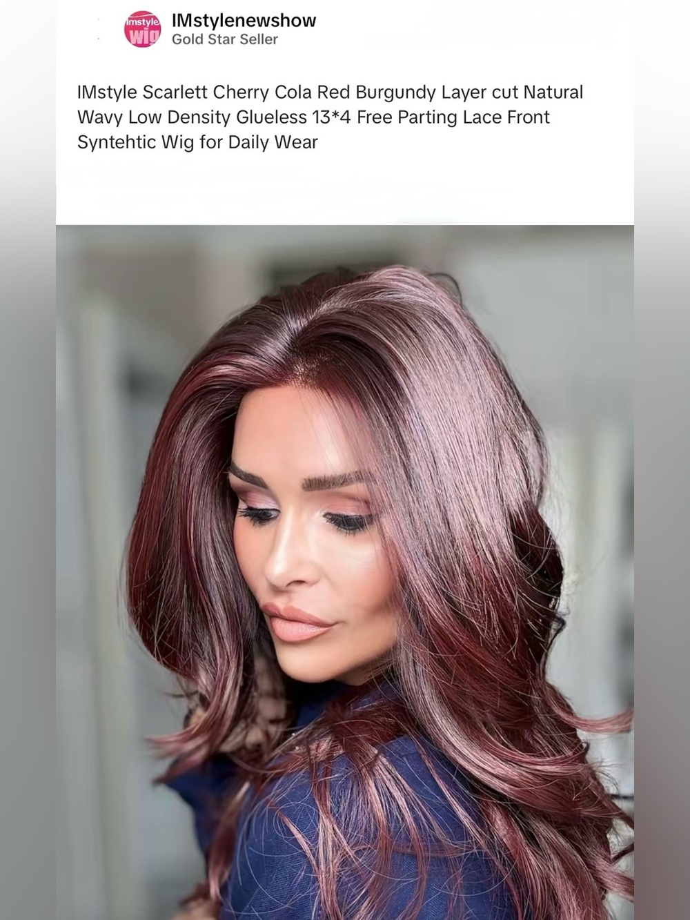 Imstyle Scarlett Burgundy Lace Front Wig - Cherry Cola Red